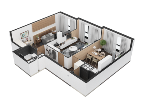 2-комнатная 67.1 м² в ЖК Graphité от 20 500 грн/м², г. Борисполь