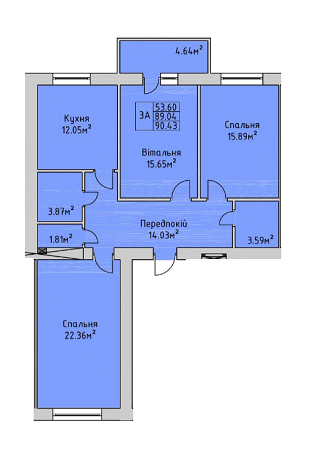 3-комнатная 90.43 м² в ЖК на Немецком озере от 9 200 грн/м², с. Загвоздье