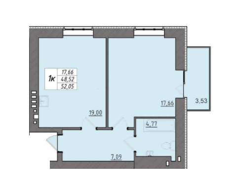1-комнатная 52.05 м² в ЖК Университетская набережная от 15 500 грн/м², Чернигов