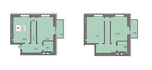 3-кімнатна 92.87 м² в ЖК Університетська набережна від забудовника, Чернігів