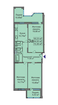 3-комнатная 94 м² в ЖК на вул. Тараскова, 5 от 13 050 грн/м², Черкассы