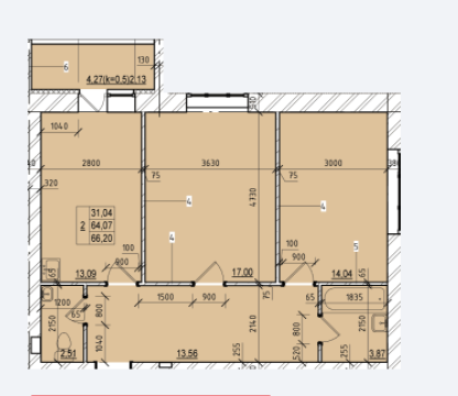 2-комнатная 66.2 м² в ЖК на Масанах от 9 500 грн/м², Чернигов