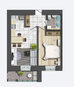 1-комнатная 49.45 м² в ЖК Шевченковский от 12 900 грн/м², Чернигов