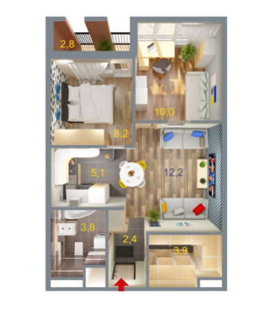 2-кімнатна 47 м² в ЖК Art Парк від 24 500 грн/м², Київ