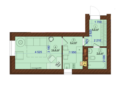 1-кімнатна 29.3 м² в ЖК Барвіха від 16 000 грн/м², м. Ірпінь