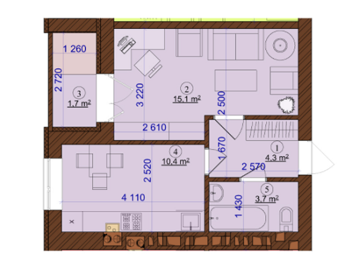 1-кімнатна 35.2 м² в ЖК Барвіха від 16 000 грн/м², м. Ірпінь