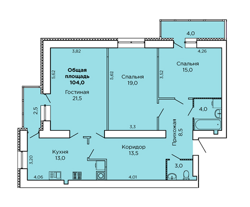 3-кімнатна 104 м² в ЖК Levanevsky від 15 400 грн/м², Миколаїв