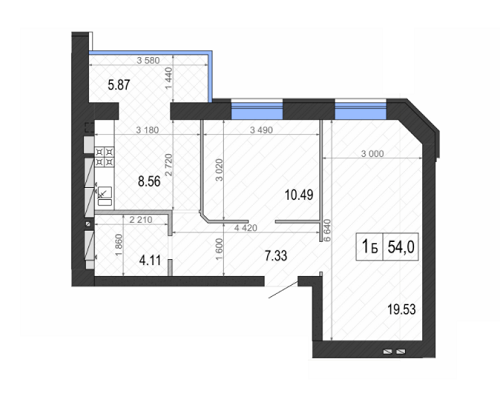 2-кімнатна 54 м² в ЖК Контраст 2-й сезон від 12 000 грн/м², м. Ірпінь