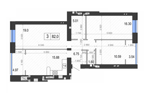 3-кімнатна 82 м² в ЖК Контраст 2-й сезон від 12 000 грн/м², м. Ірпінь