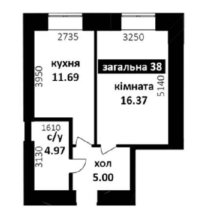 1-кімнатна 38 м² в ЖК Капітал 2 від 12 000 грн/м², м. Ірпінь