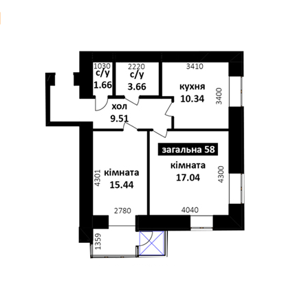 2-комнатная 58 м² в ЖК Капитал 2 от 15 500 грн/м², г. Ирпень
