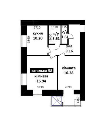 2-комнатная 58 м² в ЖК Капитал 2 от 12 000 грн/м², г. Ирпень