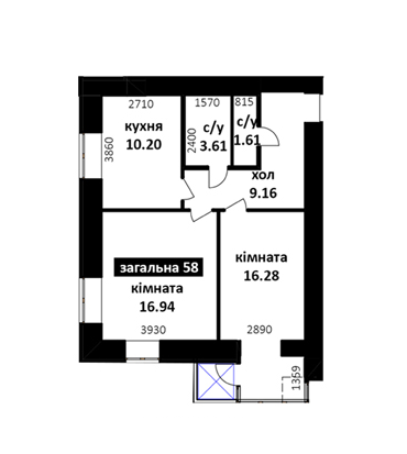 2-кімнатна 58 м² в ЖК Капітал 2 від 12 000 грн/м², м. Ірпінь