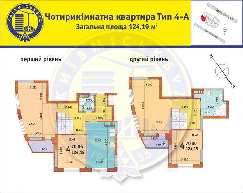 5+ комнат 124.19 м² в ЖК на ул. Горловская, 215А, 215Б, 215В от застройщика, Киев