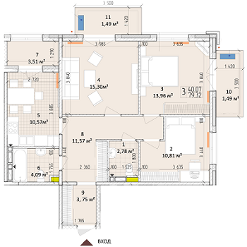 3-кімнатна 79.32 м² в ЖК Нова Англія від 24 230 грн/м², Київ