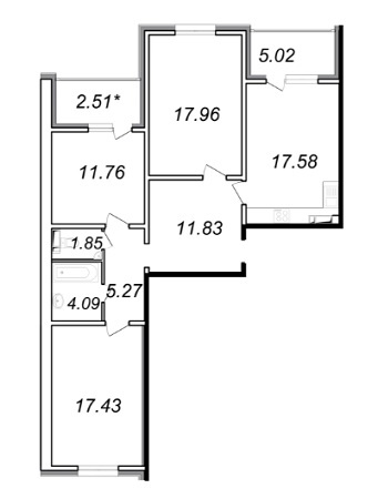 3-комнатная 95.3 м² в ЖК The Lakes от 19 000 грн/м², Киев