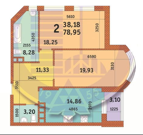 2-кімнатна 78.95 м² в ЖК Лумумби від 35 992 грн/м², Київ