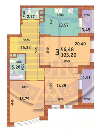 3-кімнатна 103.2 м² в ЖК Лумумби від 34 356 грн/м², Київ