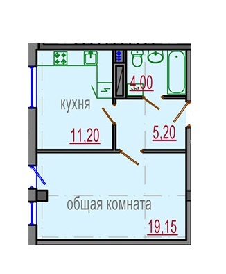 1-комнатная 41.95 м² в ЖД Подольский от 24 000 грн/м², Харьков