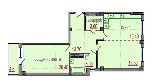 1-комнатная 79.95 м² в ЖД Подольский от 24 000 грн/м², Харьков