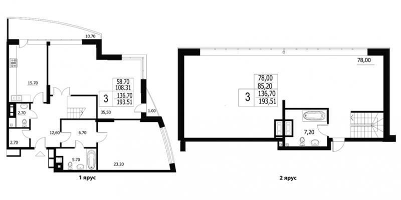 3-кімнатна 193 м² в ЖК Адмірал від 22 000 грн/м², Київ