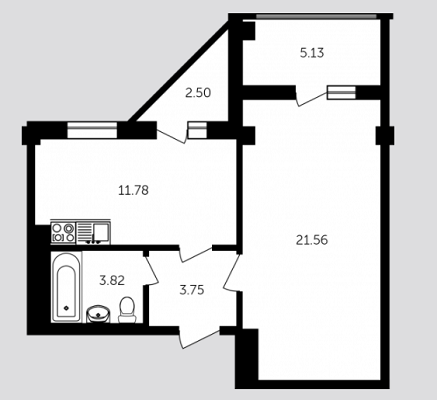 1-комнатная 46.79 м² в ЖК Адмирал Сенявин от 16 090 грн/м², Херсон