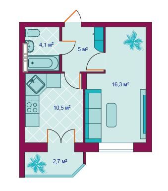 1-комнатная 38.7 м² в ЖК Алфавит от 8 000 грн/м², г. Ирпень