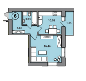 1-кімнатна 38.9 м² в ЖК Пурпурові вітрила від забудовника, м. Буча
