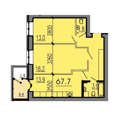 2-комнатная 67.7 м² в ЖК Алые Паруса от 11 900 грн/м², Днепр