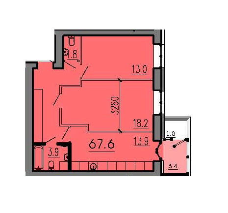 2-комнатная 67.6 м² в ЖК Алые Паруса от 11 900 грн/м², Днепр