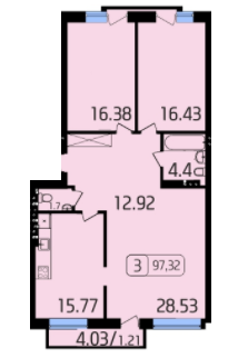 3-комнатная 97.32 м² в ЖК Паркове от застройщика, Львов