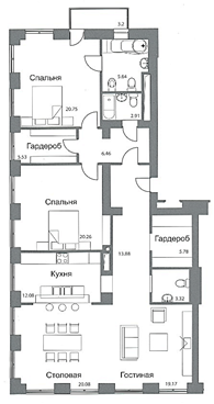 1-комнатная 40 м² в ЖК Летуаль от застройщика, Днепр
