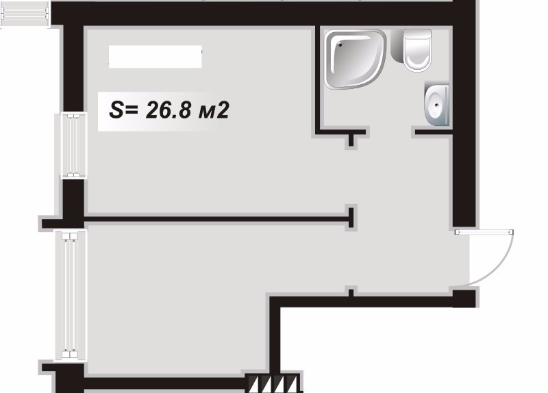 1-комнатная 26.8 м² в ЖК Андреевский от застройщика, Одесса