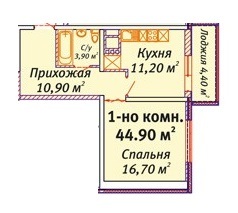 1-комнатная 44.9 м² в ЖК Апельсин от застройщика, Одесса