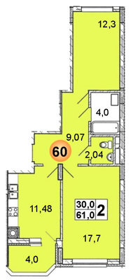 2-комнатная 61 м² в ЖК Арена от 14 550 грн/м², Львов