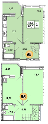 3-комнатная 80 м² в ЖК Арена от застройщика, Львов