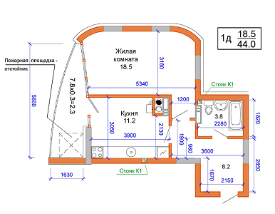 1-комнатная 44 м² в ЖК Атриум от 12 300 грн/м², г. Ирпень