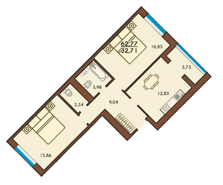 2-кімнатна 62.77 м² в ЖК Lemongrass від 15 330 грн/м², м. Ірпінь