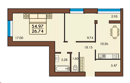 2-кімнатна 54.97 м² в ЖК Lemongrass від 15 330 грн/м², м. Ірпінь