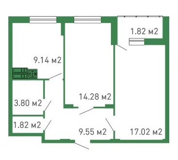 2-кімнатна 57.43 м² в ЖК Банківський від забудовника, м. Бориспіль