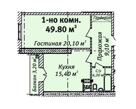 1-комнатная 49.8 м² в ЖК Бельэтаж. Дом на Белинского от застройщика, Одесса