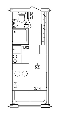 1-комнатная 11.3 м² в ЖК Бестужевские Сады от 27 500 грн/м², Харьков