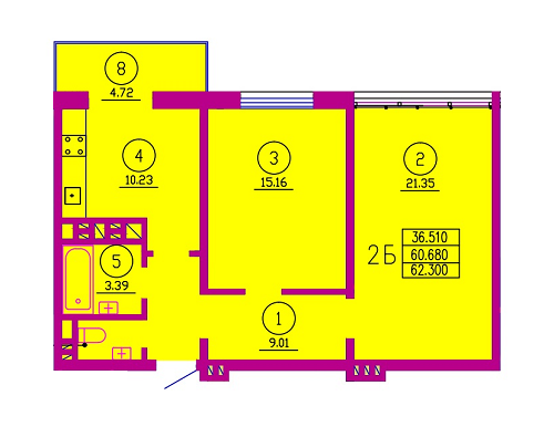 2-кімнатна 62.3 м² в ЖК Варшавський від 10 000 грн/м², м. Ковель