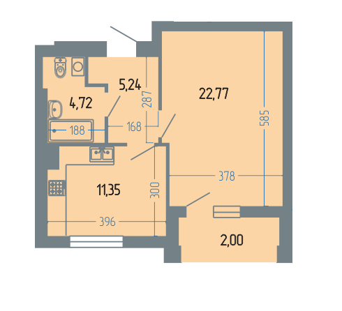 1-кімнатна 46.08 м² в ЖК Версаль від 23 750 грн/м², м. Трускавець