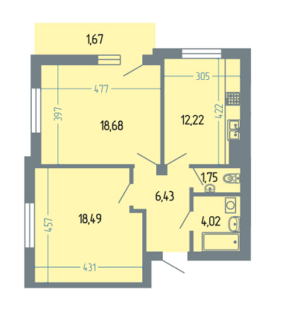 2-комнатная 63.26 м² в ЖК Версаль от 22 600 грн/м², г. Трускавец