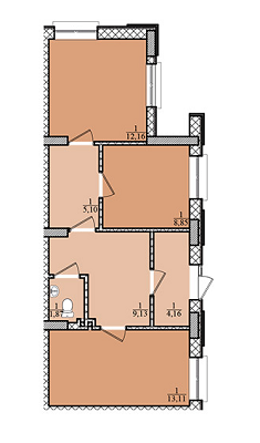 3-кімнатна 54.39 м² в ЖК Схід Сонця від забудовника, Львів