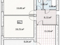 2-кімнатна 63.7 м² в ЖК Високий від забудовника, м. Ірпінь