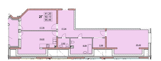 2-кімнатна 95.46 м² в ЖК Гагарінський від 21 780 грн/м², Одеса