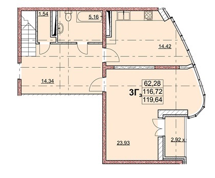 3-кімнатна 119.64 м² в ЖК Гагарінський від 27 750 грн/м², Одеса