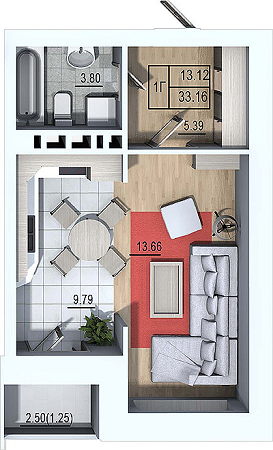 1-кімнатна 33.16 м² в ЖК Гармонія від 12 500 грн/м², Львів